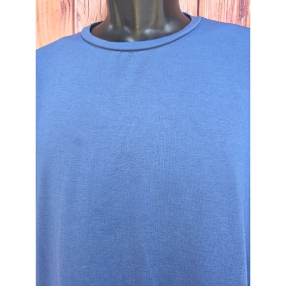 FLX Mens Urban Commuter Blue Crew T-Shirt Medium Polyester Wool Blend - Picture 3 of 7